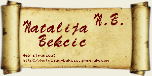 Natalija Bekčić vizit kartica